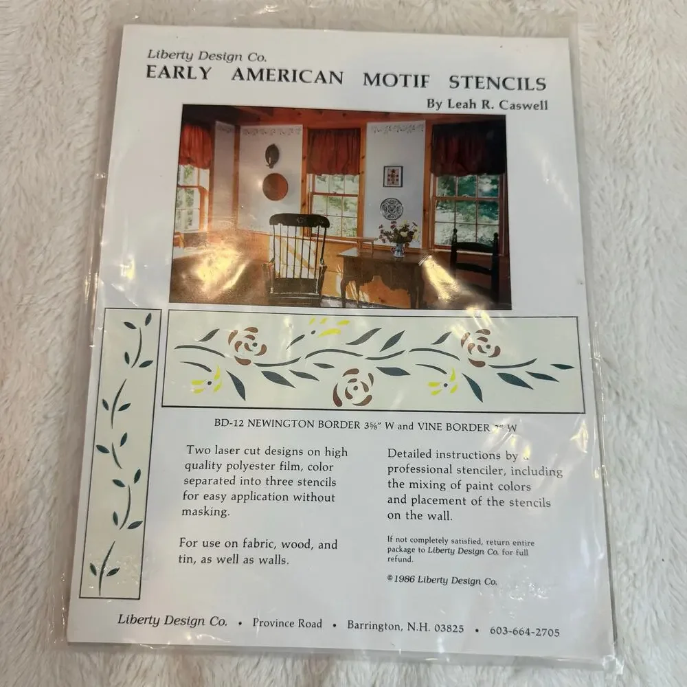 Liberty Design Early American Motif Stencils Caswell BD-12 Newington Vine Border